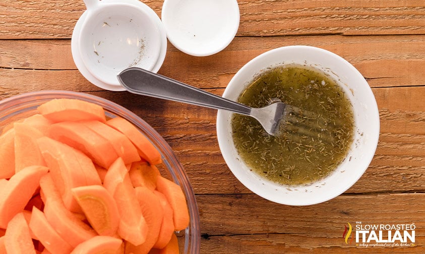mixing glaze for brown sugar roasted carrots