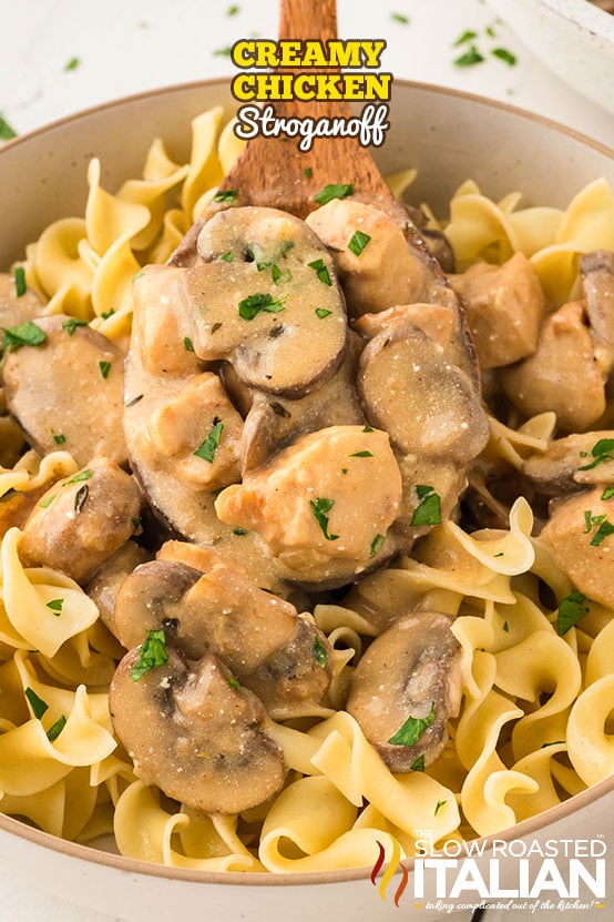 titled image: Creamy Chicken Stroganoff