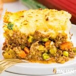 closeup of guinness shepherd's pie