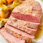 sliced instant pot corned beef and cabbage
