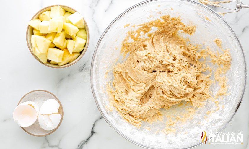 creaming butter and sugar for irish apple cake