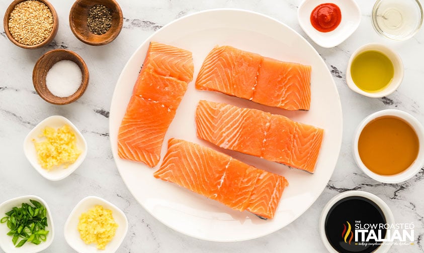 ingredients for sticky salmon recipe