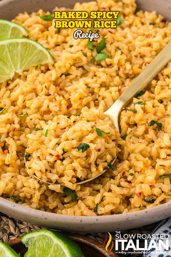 titled image: Baked Spicy Brown Rice Recipe