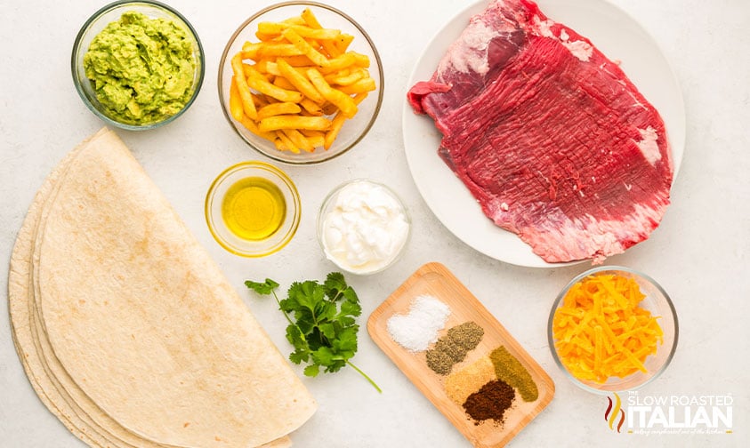 ingredients to make california burritos