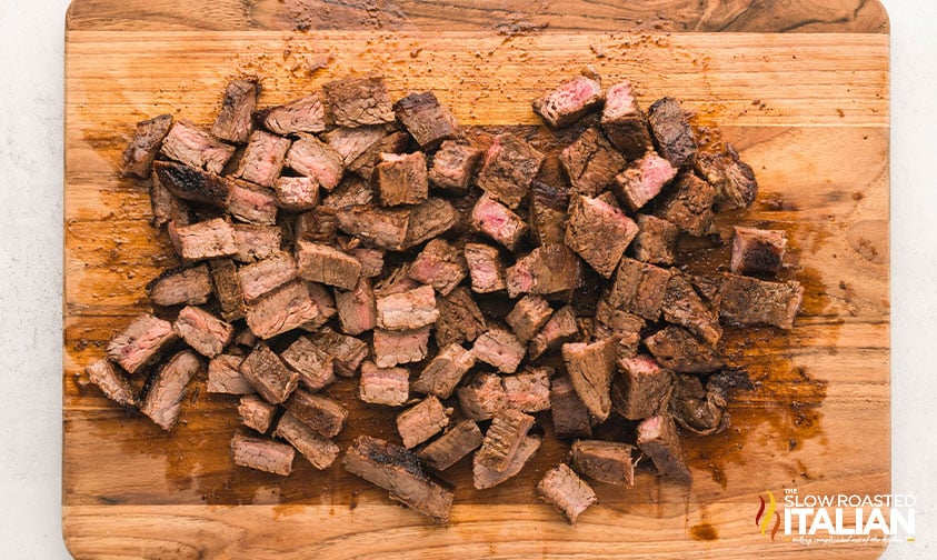 seasoned sliced steak for california burrito