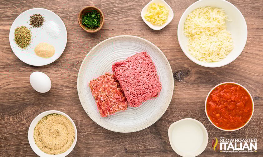 measured ingredients for meatloaf cups