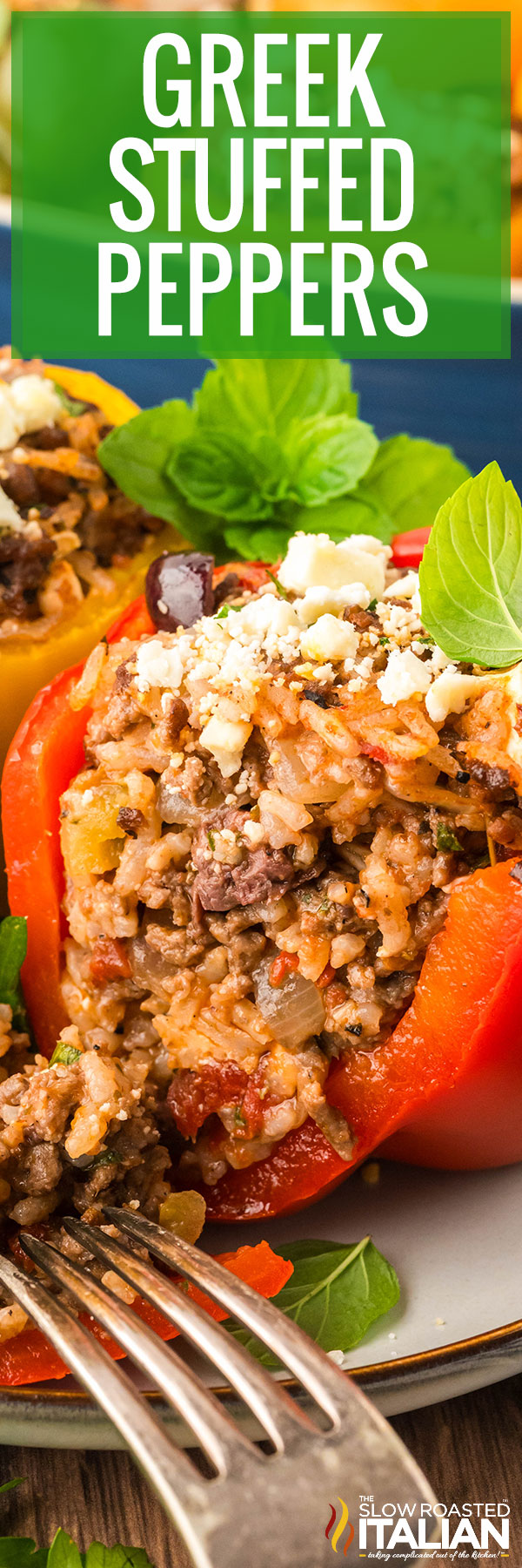 Greek Stuffed Peppers Recipe -PIN