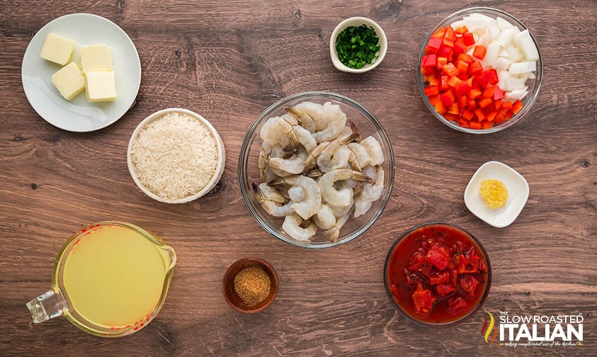 ingredients for cajun shrimp and rice recipe