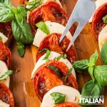 closeup of caprese salad recipe