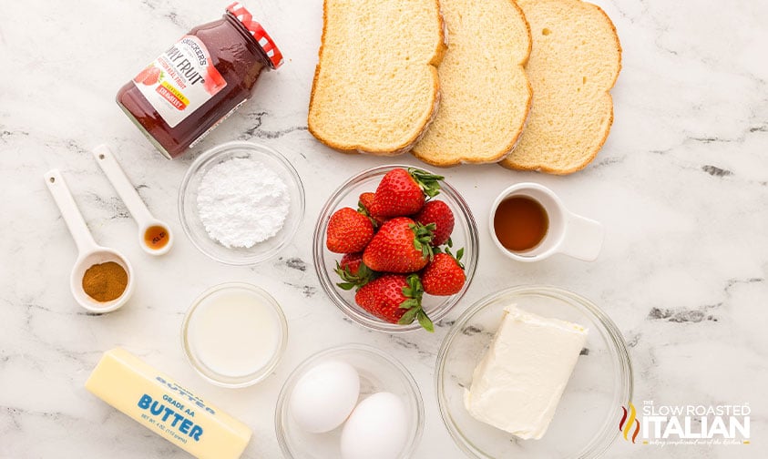 ingredients for french toast rollups