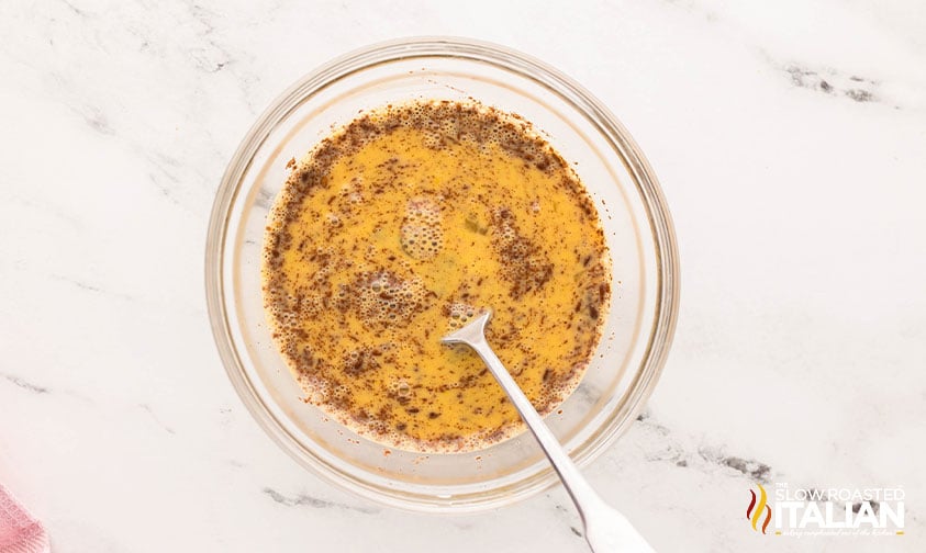 mixed custard for french toast rollups