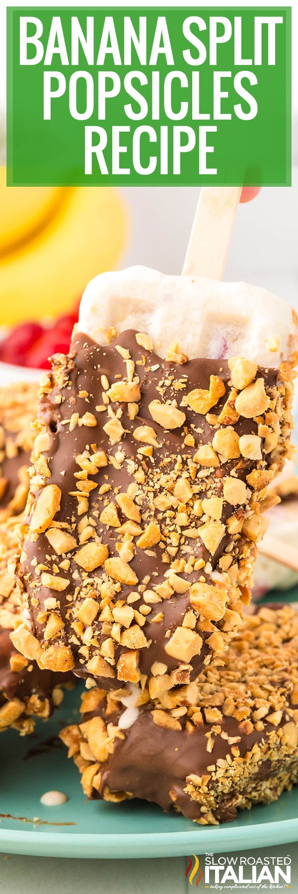 Banana Split Popsicles Recipe -PIN