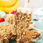 closeup of banana split pops