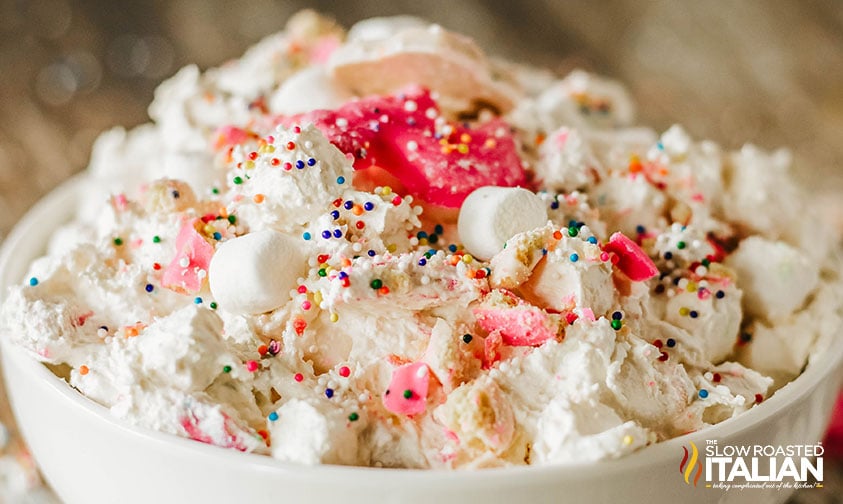 closeup of circus cookie fluff salad