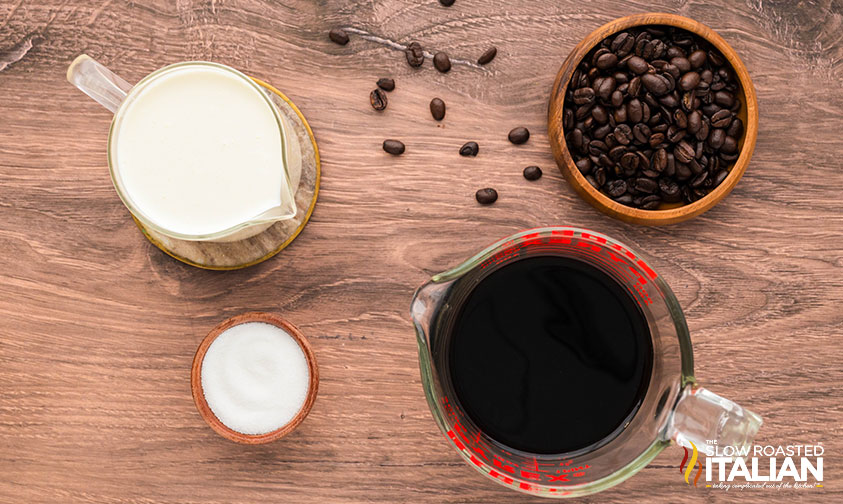 ingredients for coffee popsicles