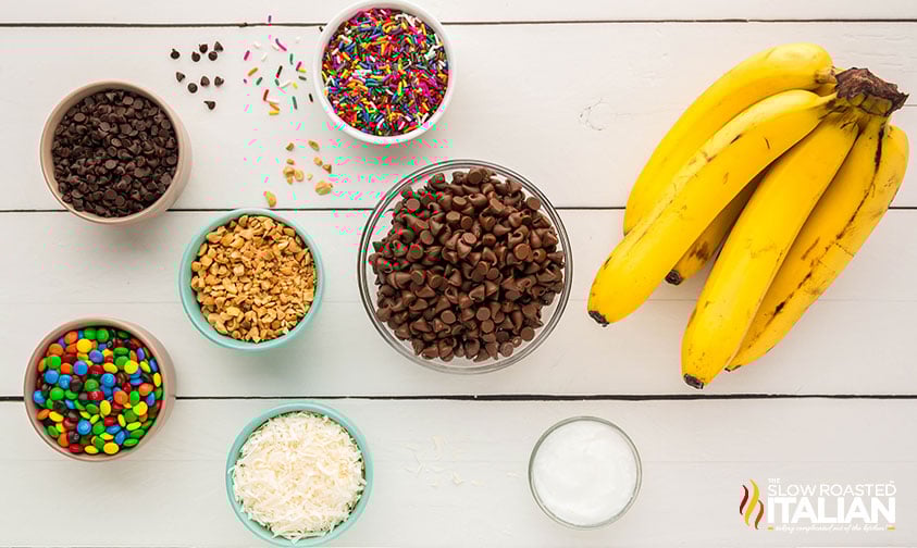 ingredients for frozen chocolate covered bananas