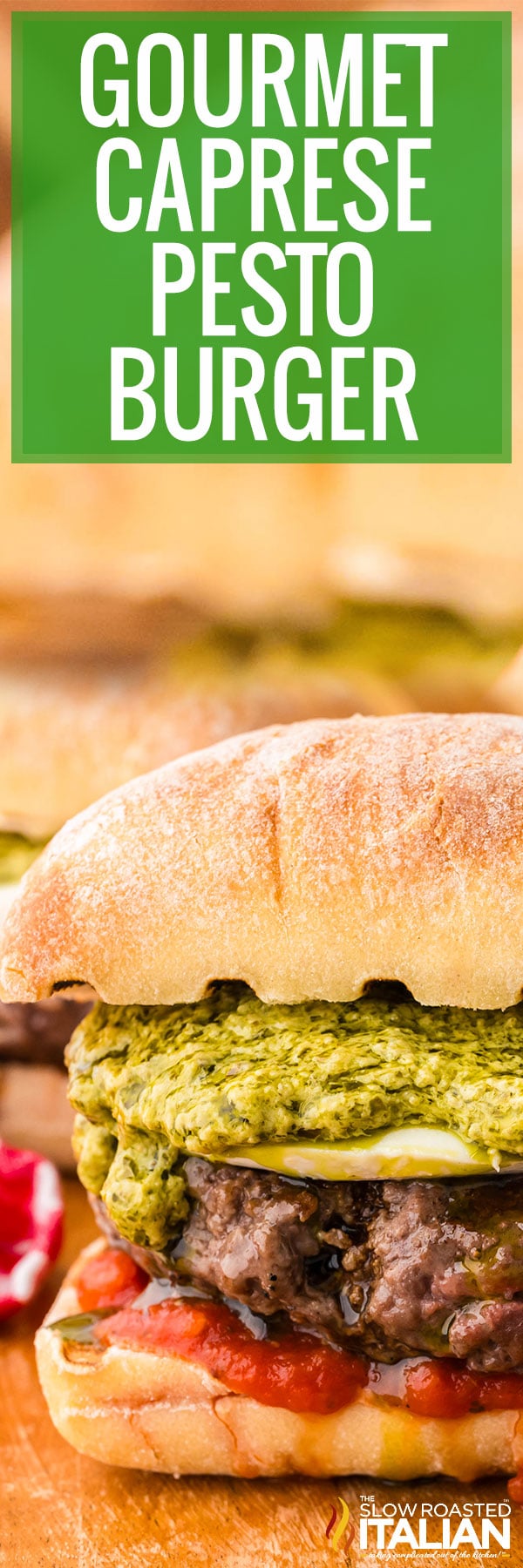 Gourmet Caprese Pesto Burger Recipe - PIN