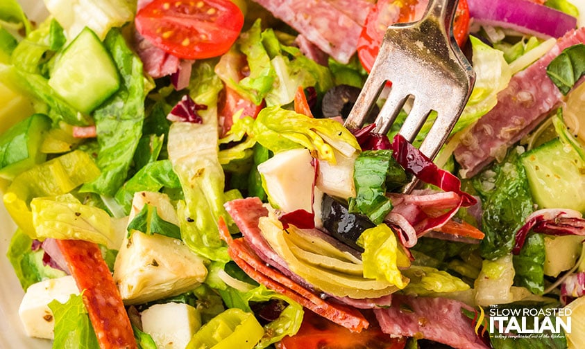 southwest chopped salad with chicken, corn, beans, and creamy dressing