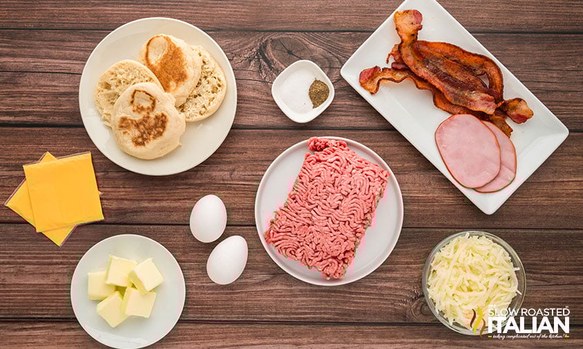 ingredients for breakfast burger recipe