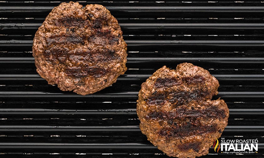 grilled beef patties to make a breakfast burger
