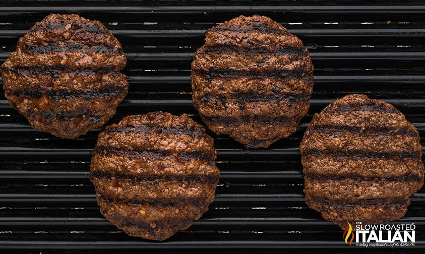 grilled bbq bacon burger patties
