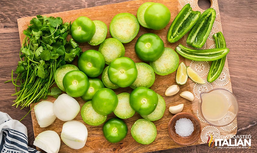 ingredients for roasted salsa verde
