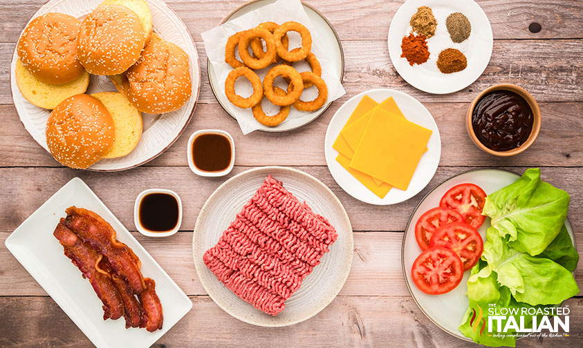 ingredients for rodeo cowboy burger