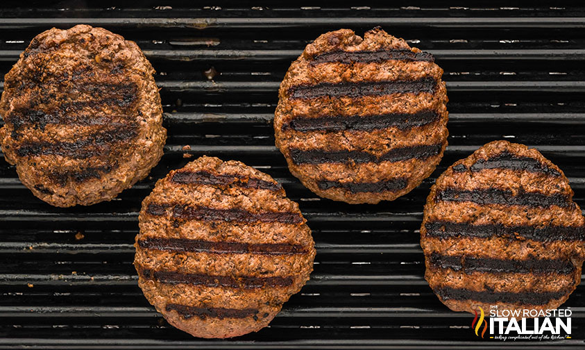 grilling burger patties for rodeo cowboy burger
