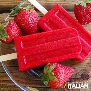 closeup of Sublime Strawberry Popsicles