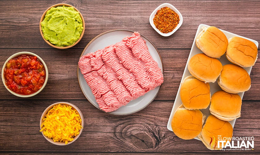 ingredients for turkey burger sliders