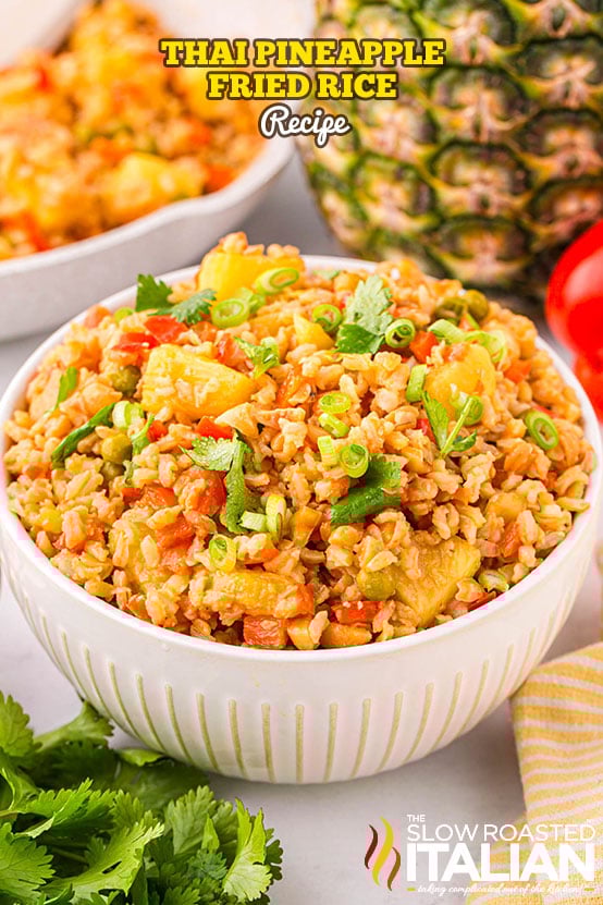 Titled image: Thai Pineapple Fried Rice Recipe