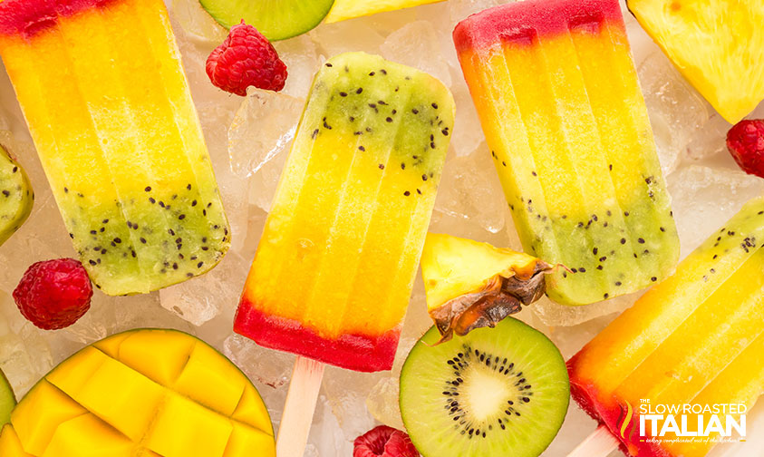 closeup of tropical popsicles