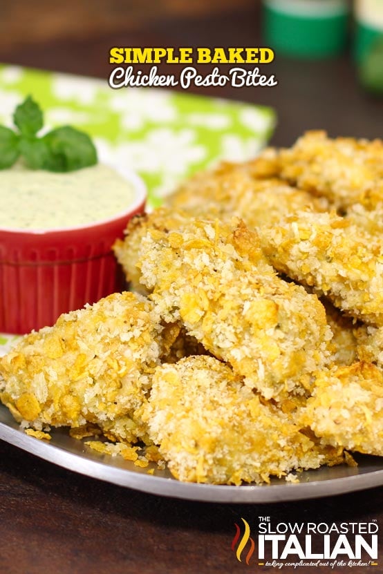 Titled: Simple Baked Chicken Pesto Bites