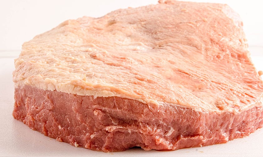 closeup of how to trim brisket