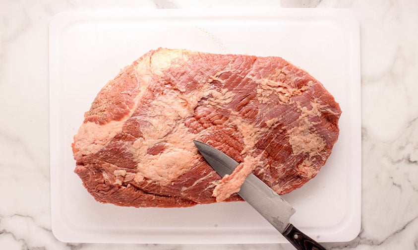 removing hard fat pockets from brisket