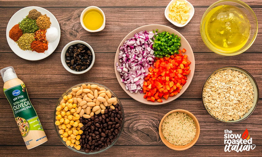 ingredients for homemade veggie burgers