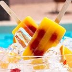 closeup of orange juice popsicles