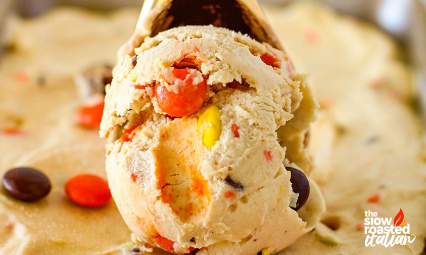 closeup of reese's peanut butter ice cream