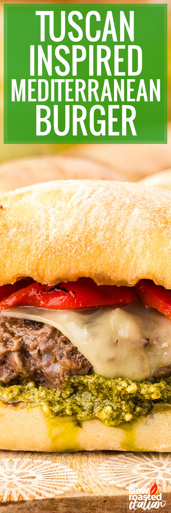Tuscan Inspired Mediterranean Burger -PIN
