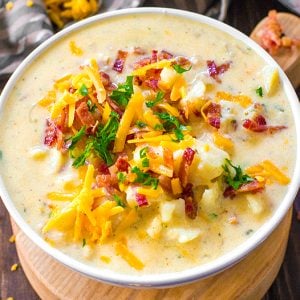 Crockpot Potato Soup in a bowl